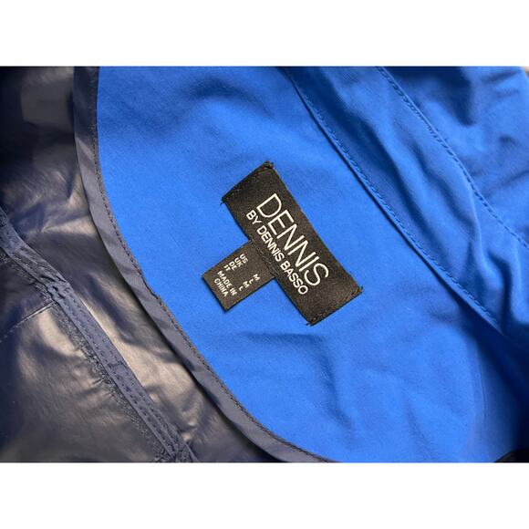 QVC Dennis Basso Double Breasted Trench Coat Pop Color Detail BLUE NWOT SIZE M - Picture 5 of 7